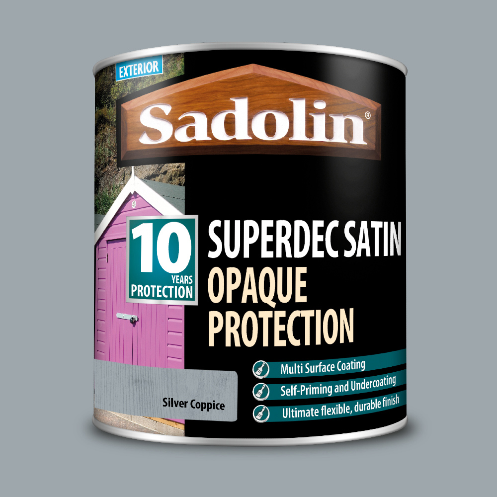 Sadolin Superdec 10 Year Silver Coppice Satin Finish Exterior Woodstain 1L Image 4