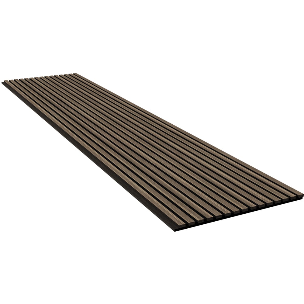 Wall Panels UK Premium Smoked and Oak Flame Retardant Acoustic Slat Wall Panel 2 Pack Image 2