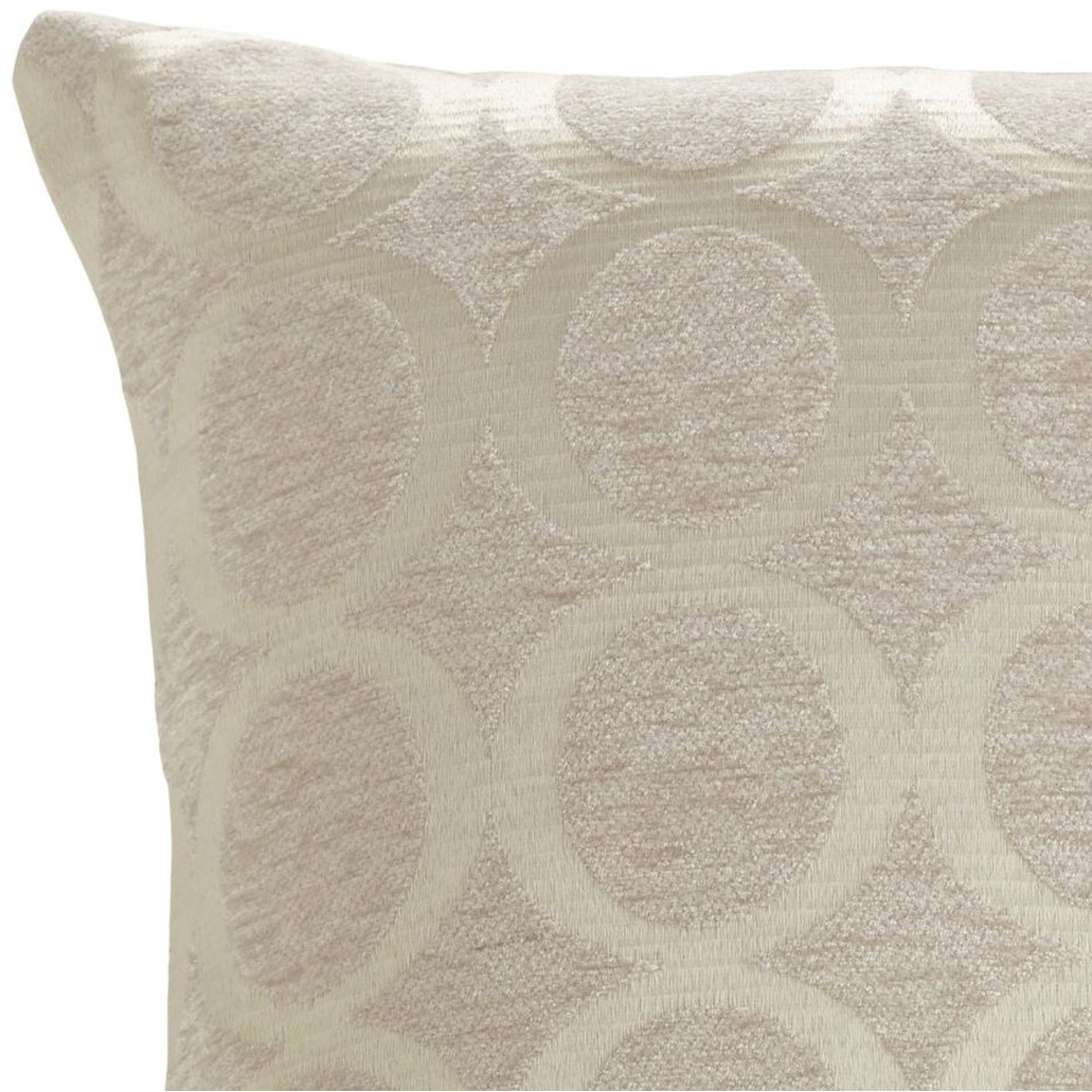 Alan Symonds Cream Chenille Geometric O Cushion with Polyester Filled Pad 45 x 45cm 4 Pack Image 3