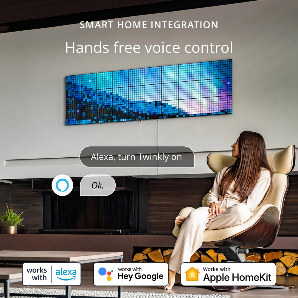 Twinkly Squares 64 RGB LED Smart Panel Light Extension Kit 3 Pack Image 8