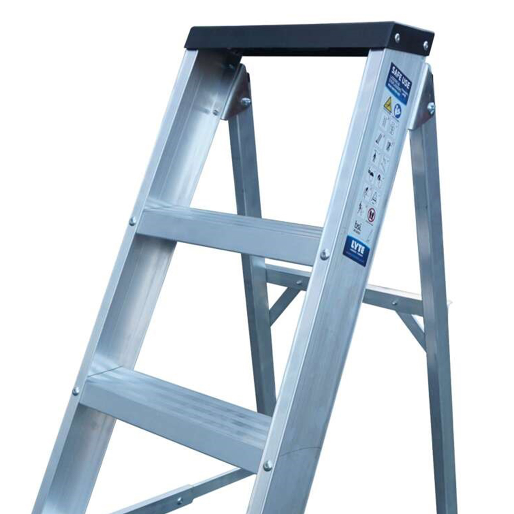 Lyte Ladders & Towers Professional Aluminium 5 Tread Swingback Step Ladder with Tool Tray Image 2