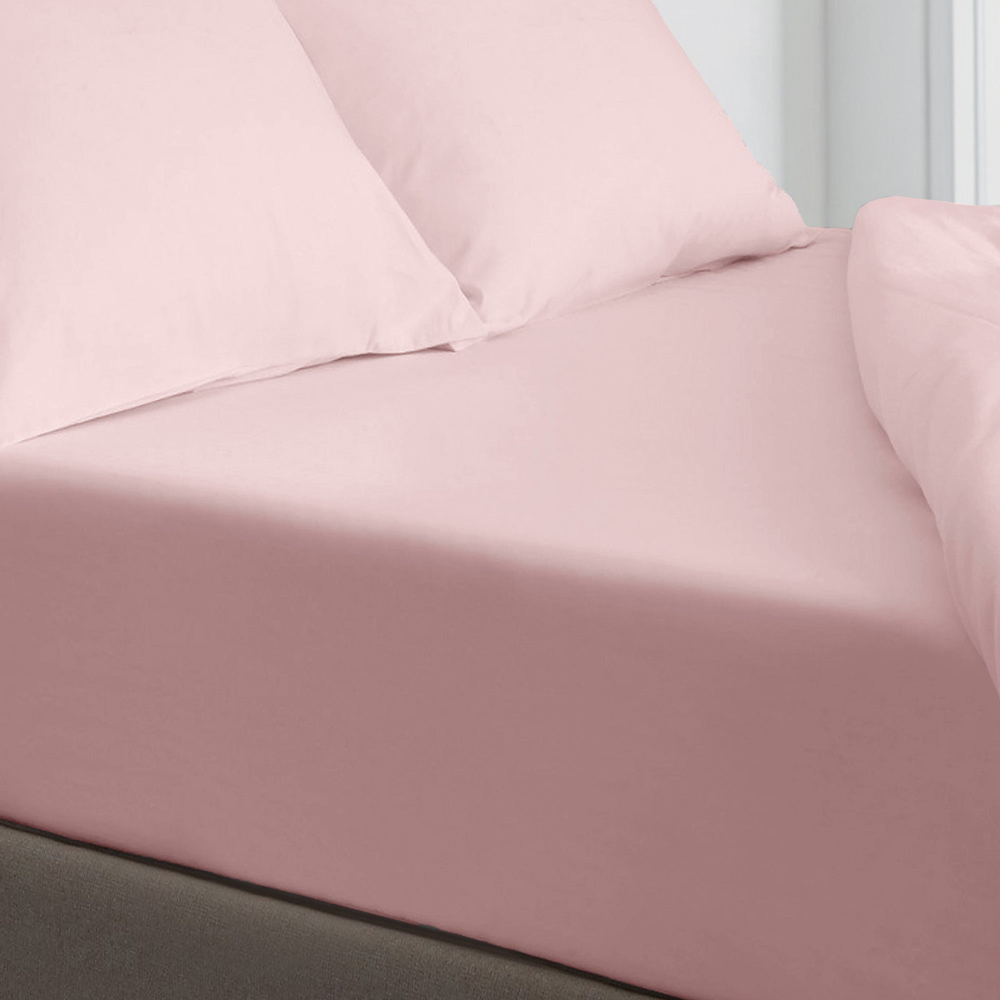 Velosso Microfibre Double Pink Fitted Sheet Image 2