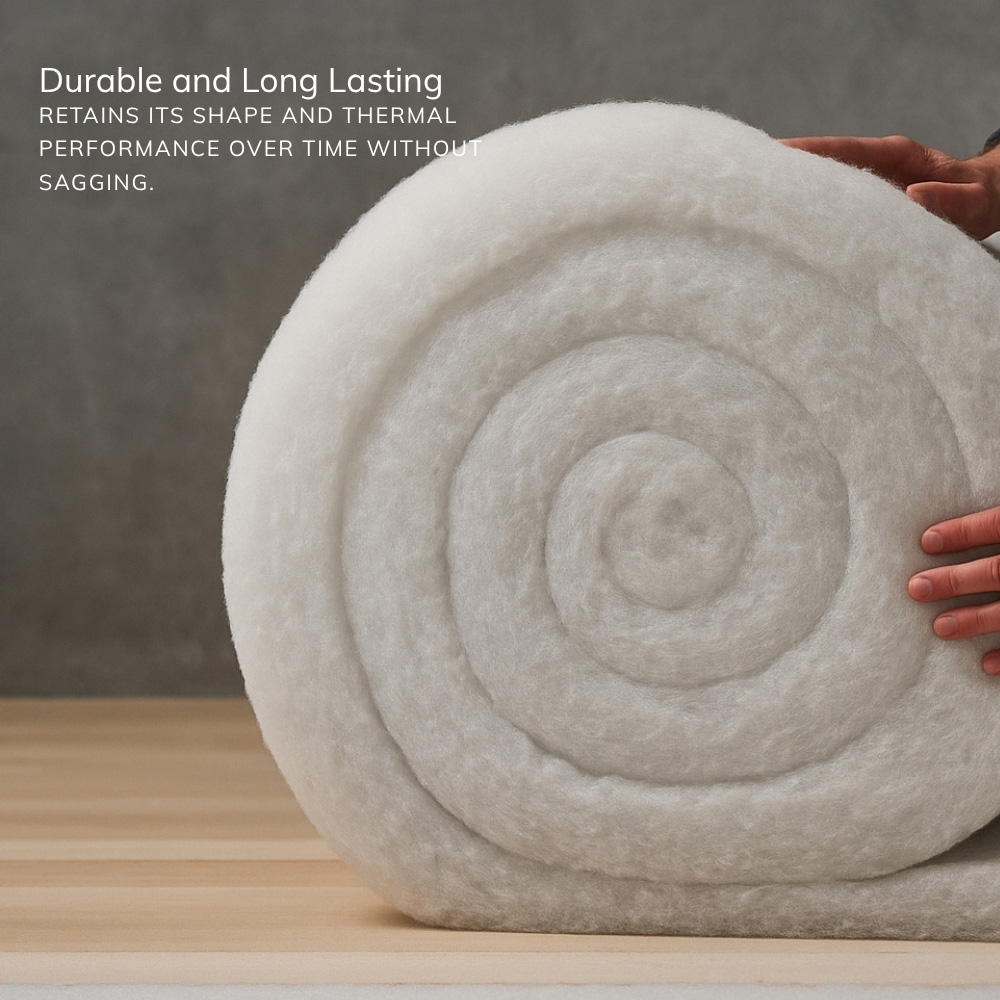 Opulent Home White Eco Polyester Loft Insulation Roll 5m x 570 x 110mm Image 5