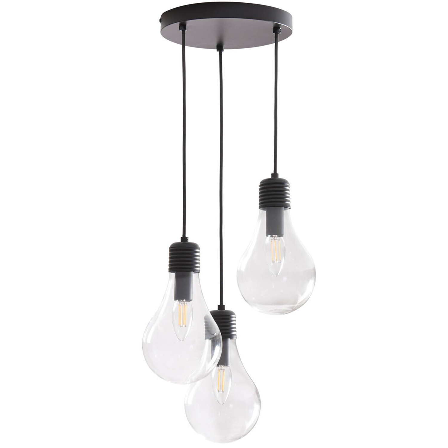 Flynn 3 Light Black Ceiling Fitting Image 1
