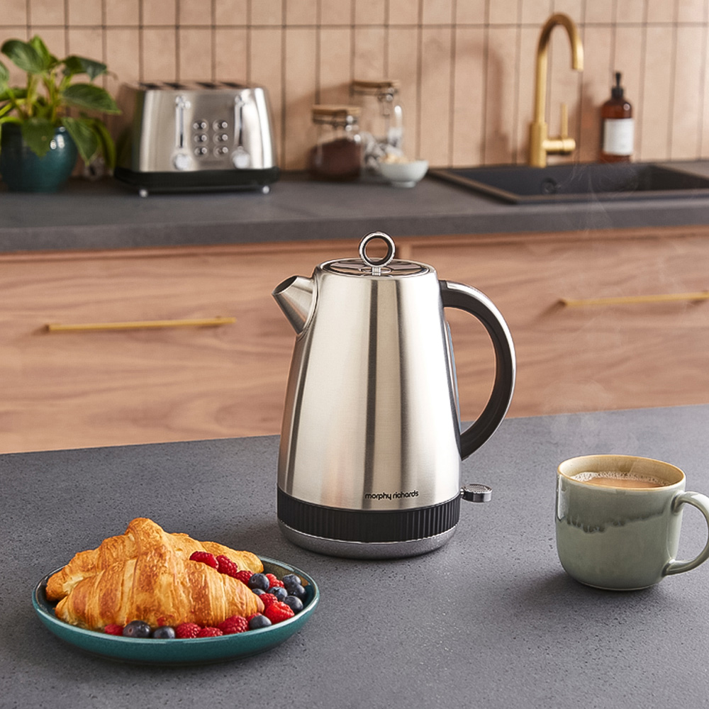 Morphy Richards Mexborough 102901 Black Trim Stainless Steel 1.7L Kettle Image 2