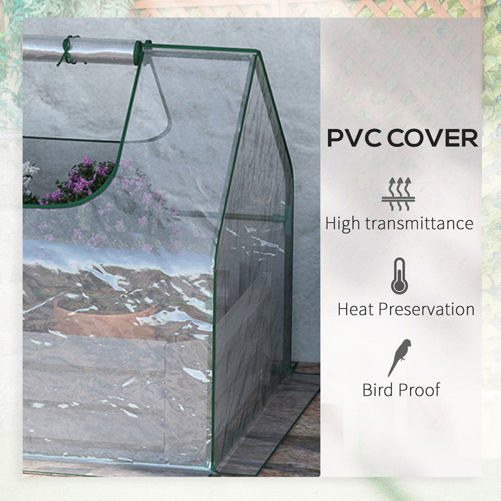 Outsunny Clear Raised Garden Bed Planter with Greenhouse Image 6