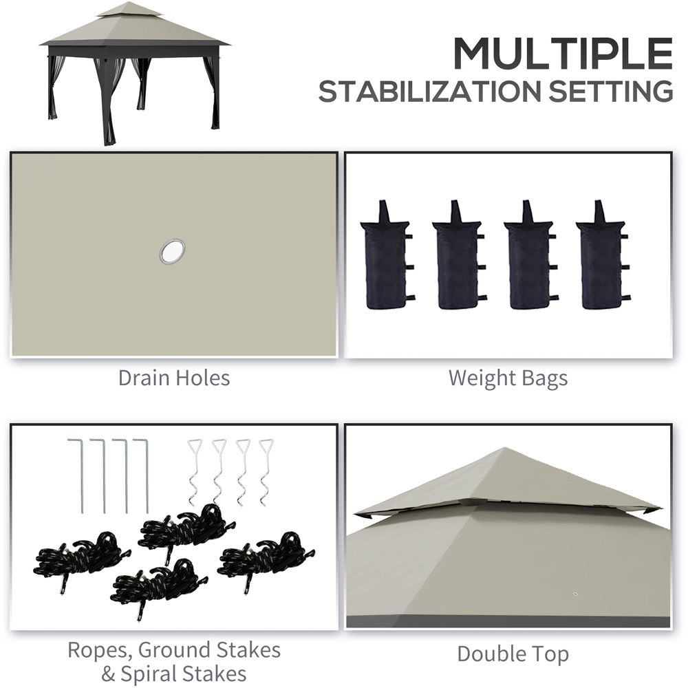 Outsunny 3 x 3m Grey Marquee Party Tent Pop Up Gazebo Image 6