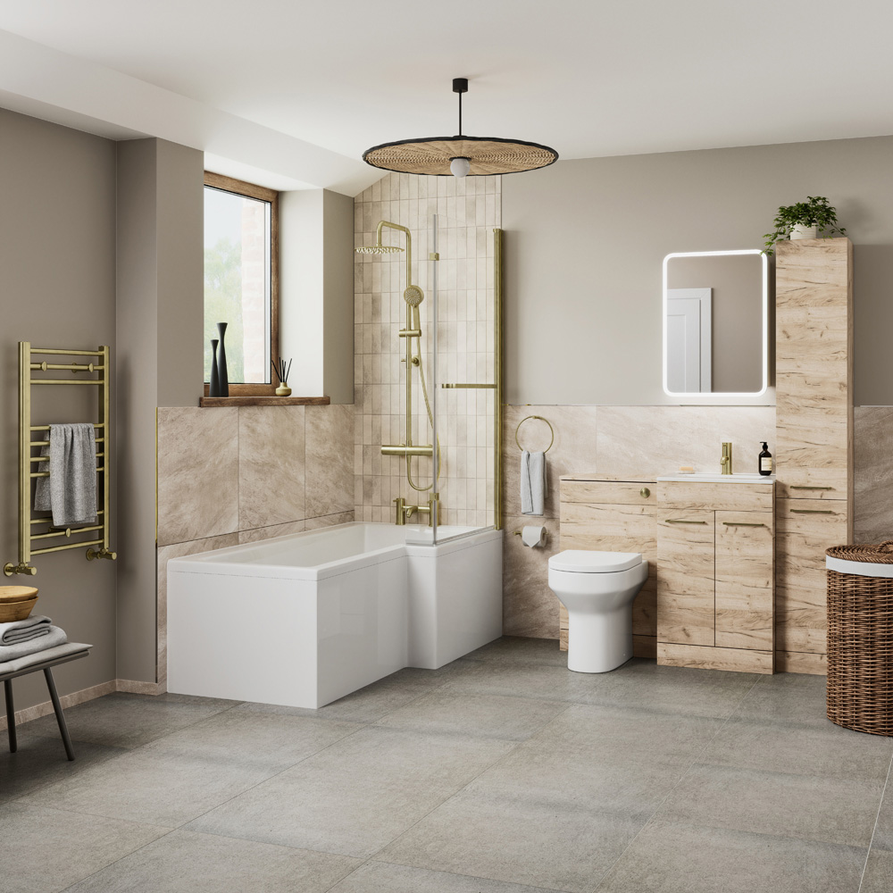Bathstore Newton Brushed Brass Bath Filler Image 2