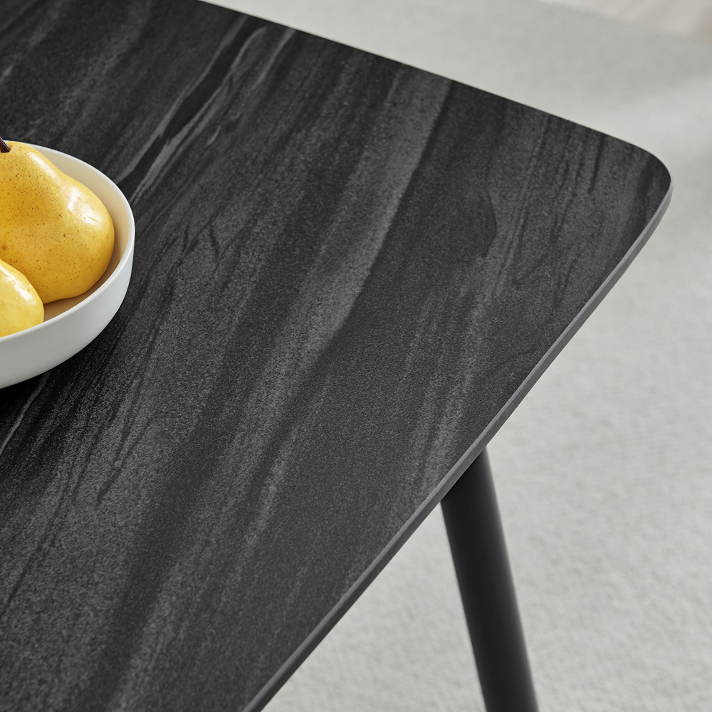 Furniturebox Sienna 4 Seater Marble Effect Ceramic Dining Table Grey Image 2