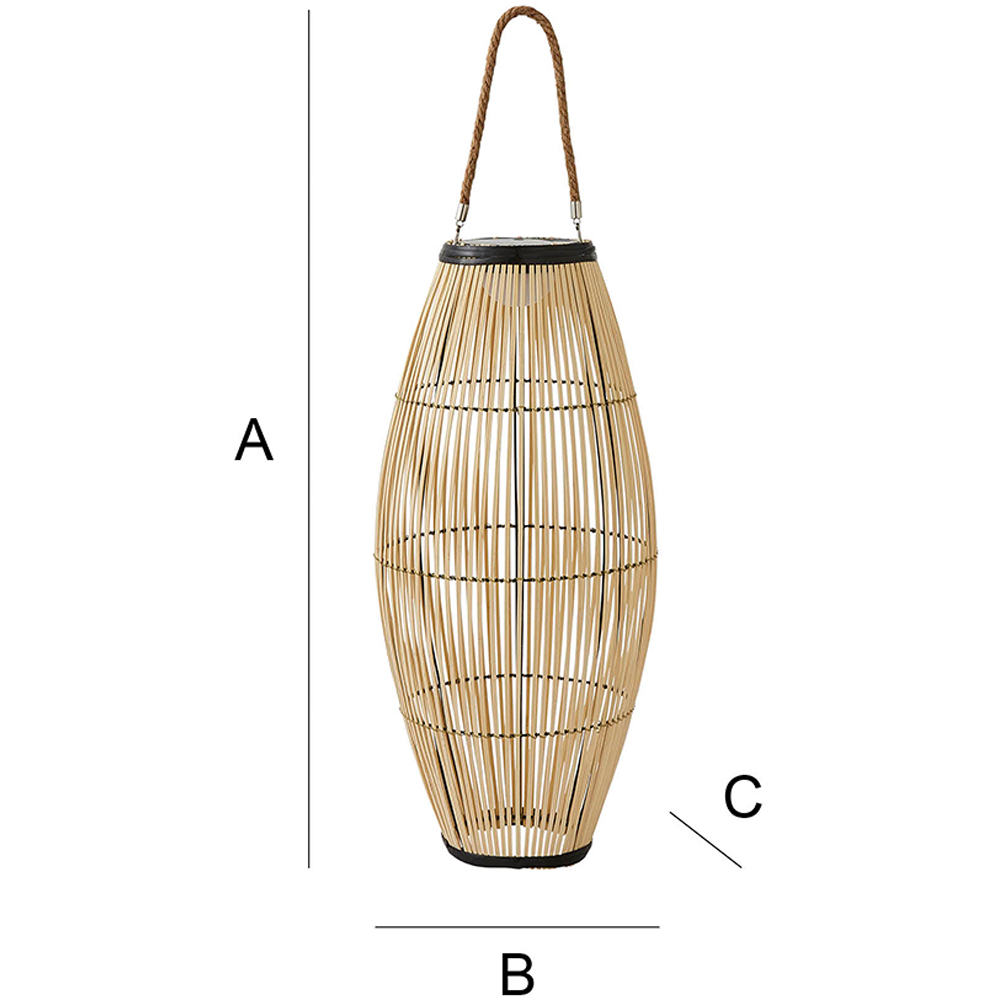 ValueLights Natural Bamboo Solar Powered Floor Lamp Image 7