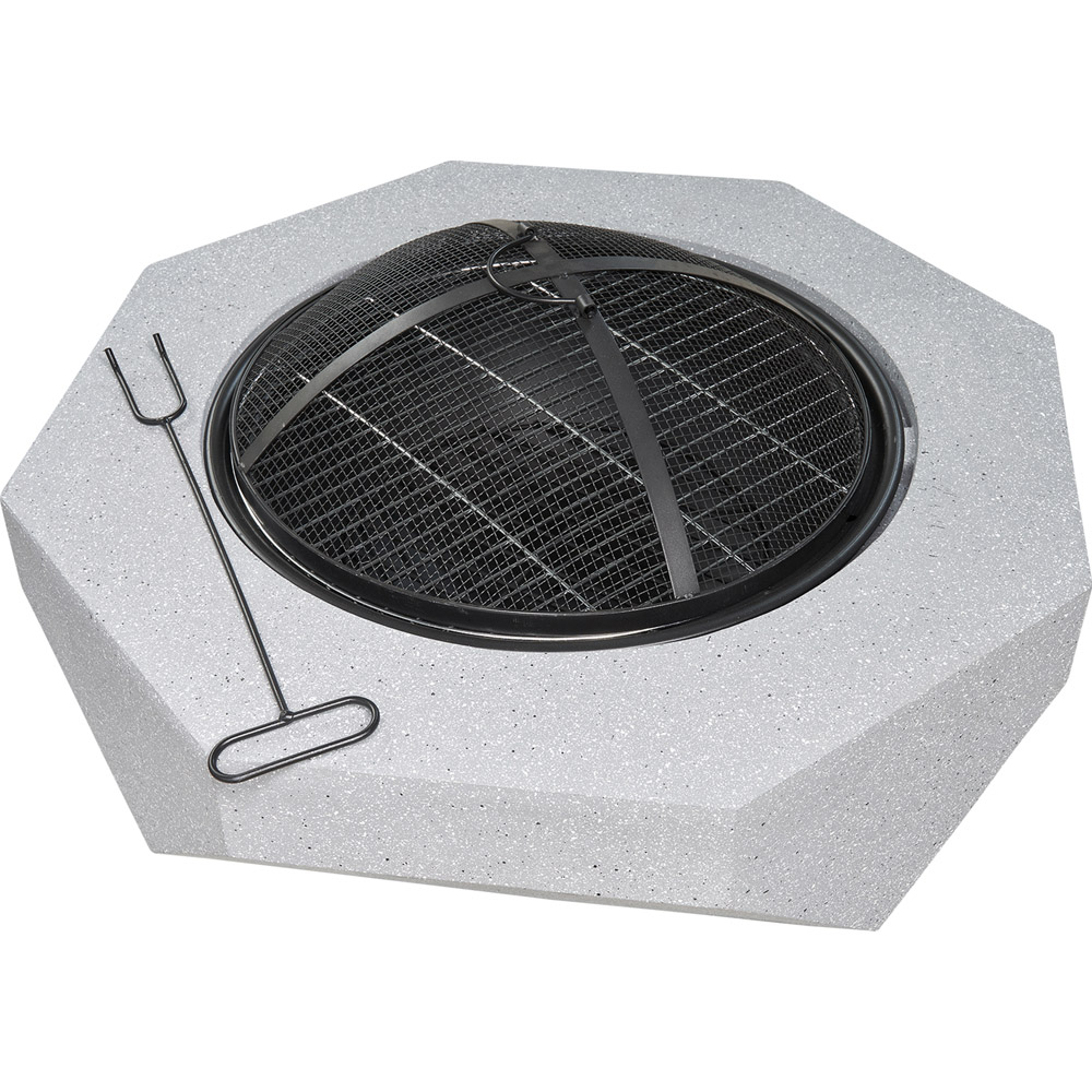 Field & Flame Rhoda Concrete Grey Wood Burning BBQ Fire Pit Image 3