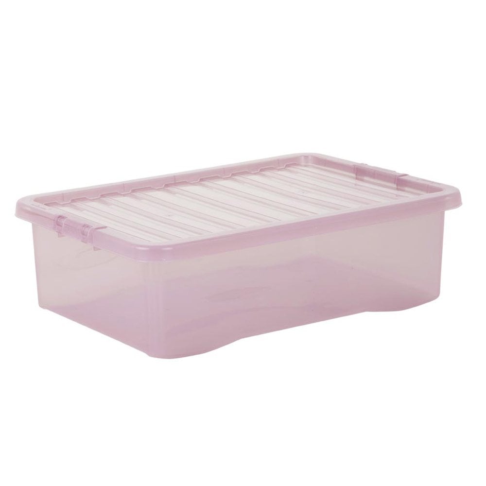 Wham 32L Pink Crystal Storage Box with Lid 5 Pack Image 3