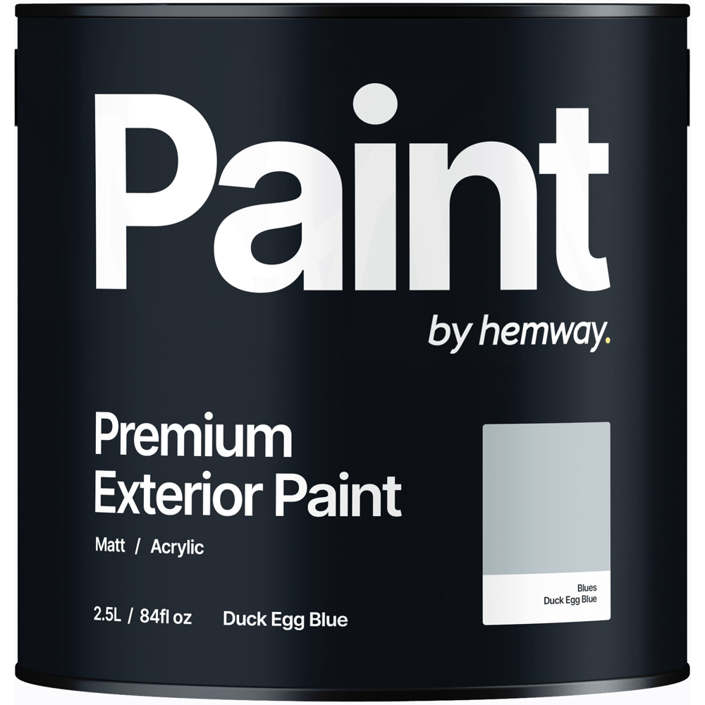 Hemway Duck Egg Blue Exterior Matt Acrylic Emulsion Paint 2.5L Image 2
