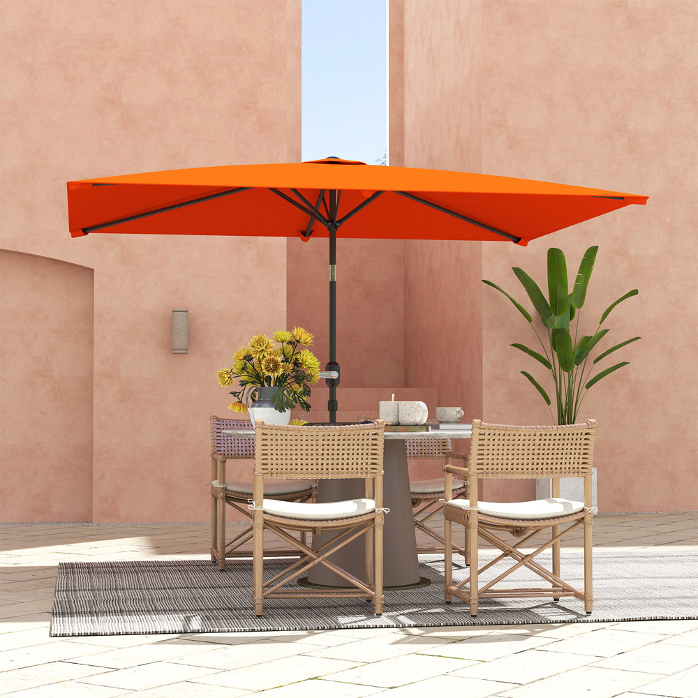 Outsunny Orange Crank and Tilt Parasol 3m Image 3