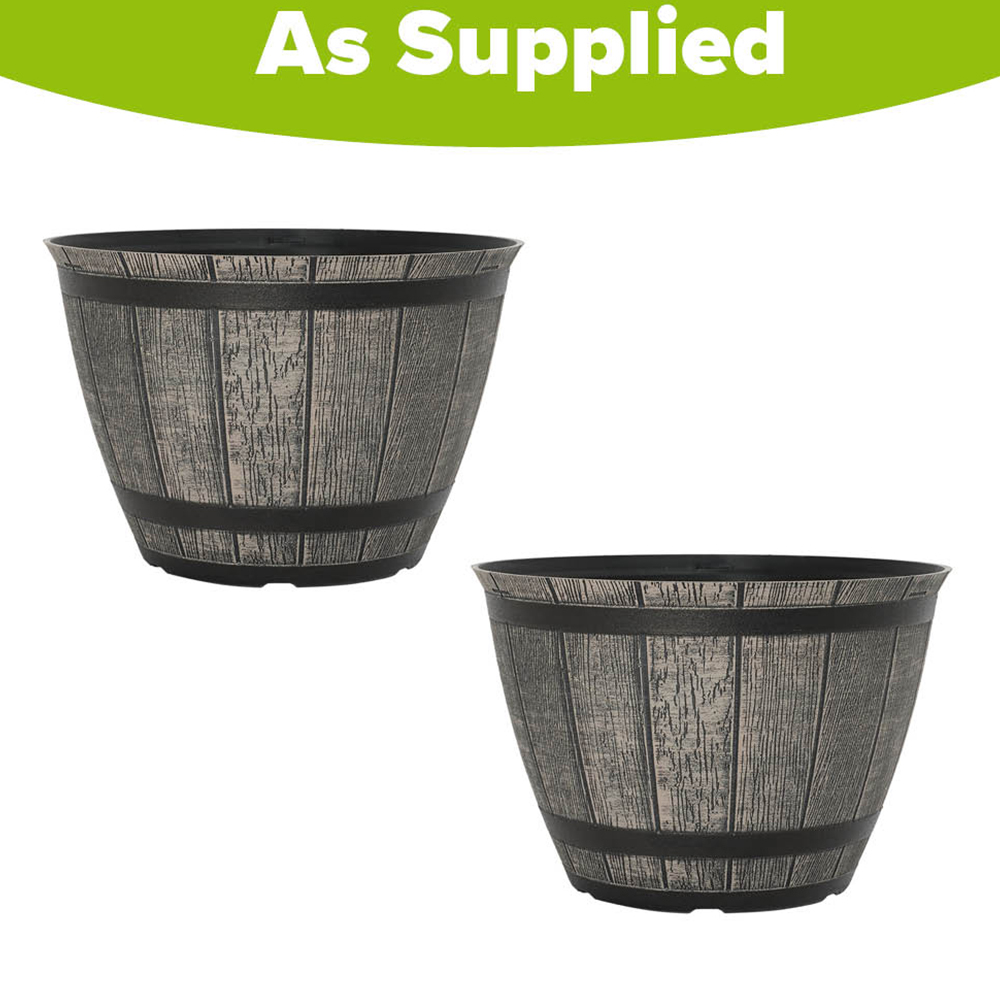 YouGarden Barrel Planter 30cm 2 Pack Image 3