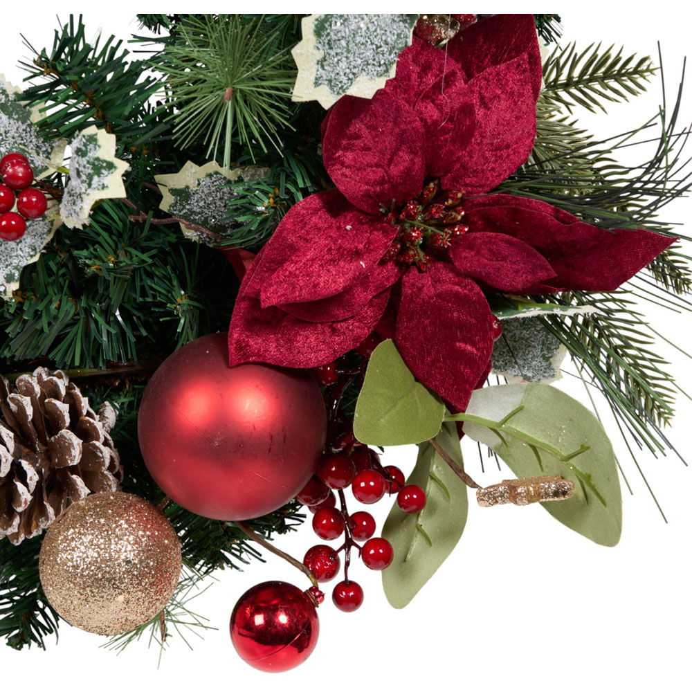 Traditional Bauble Poinsettia Wreath Image 4