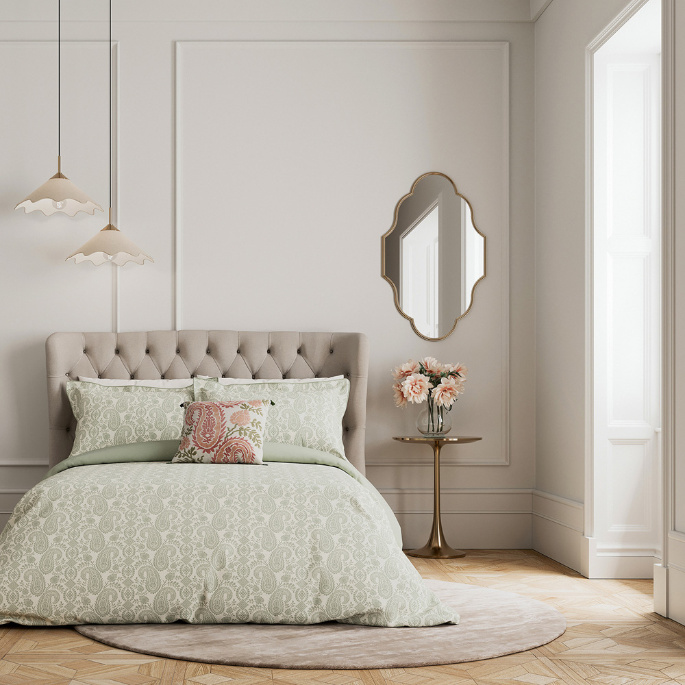 V&A Silk Road Paisley Super King Size Sage Duvet Set Image 5