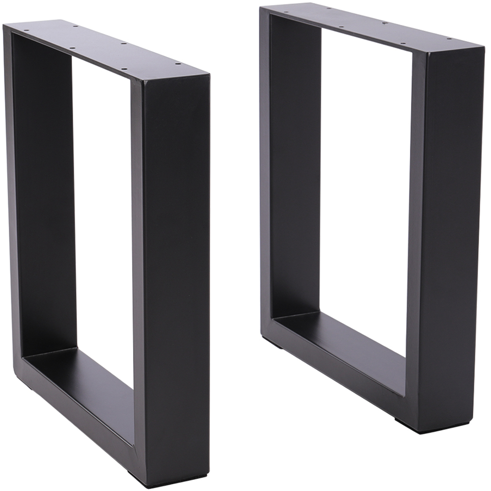Living and Home 2 Pack Black Industrial Heavy Duty Rectangular Iron Table Legs 50 x 71cm Image 4