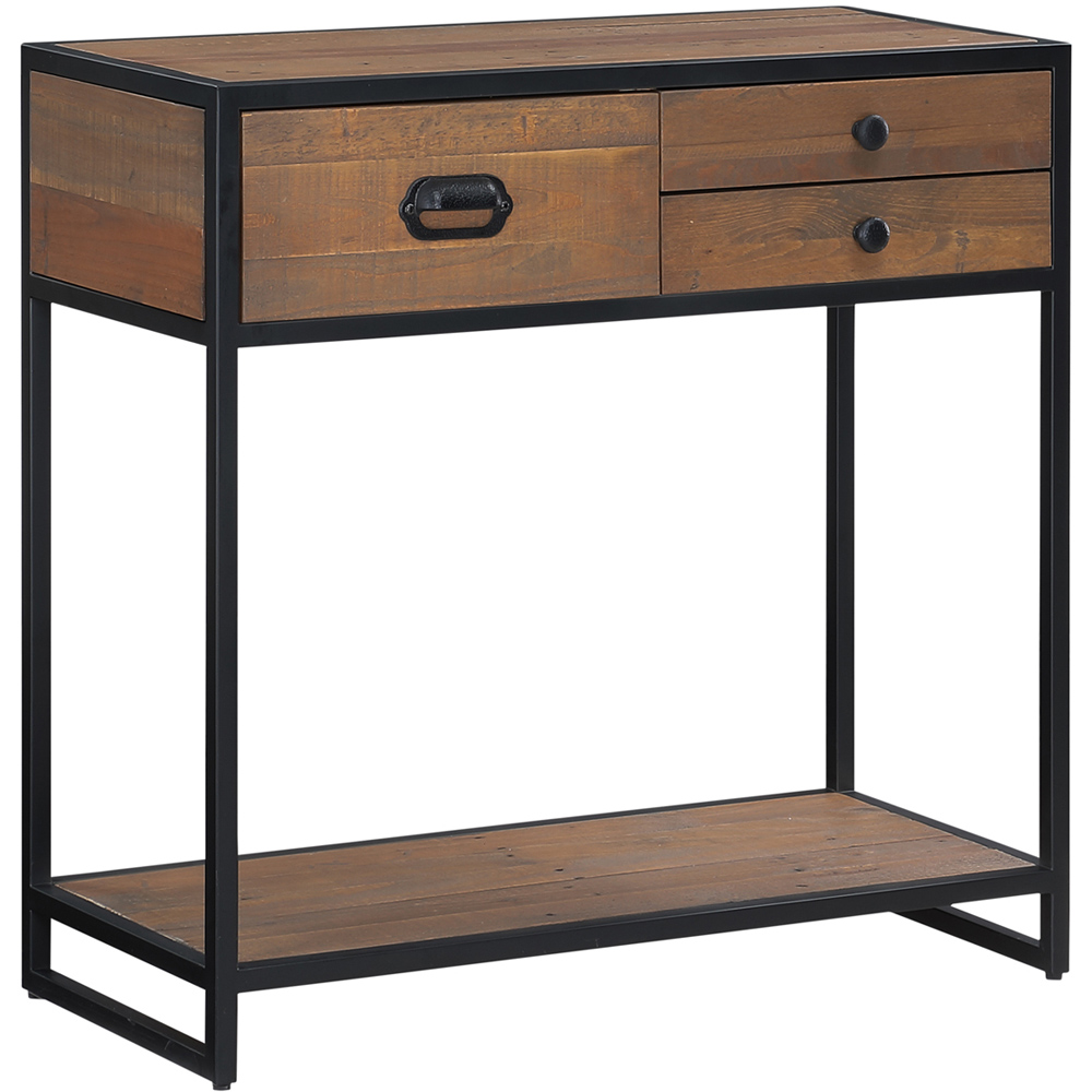 Baumhaus Ooki 3 Drawer Single Shelf Console Table Image 2