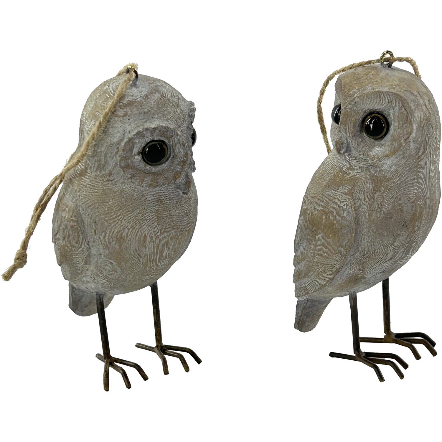 Wood Effect Carved Owl Standing Decoration Image 3