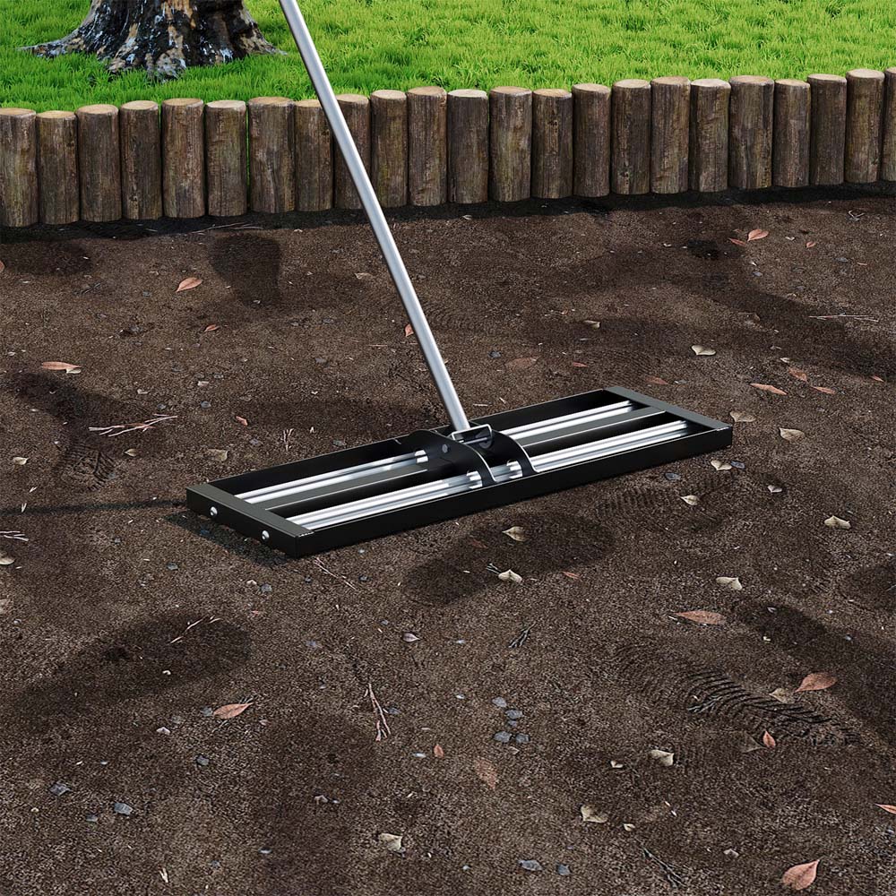 76 x 25cm Garden Lawn Levelling Rake with Aluminium Alloy Rollers Image 5