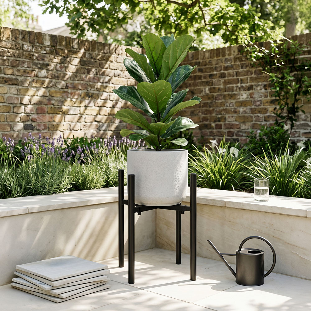 Living and Home Black Height Adjustable Metal Plant Stand 18-26cm Image 7