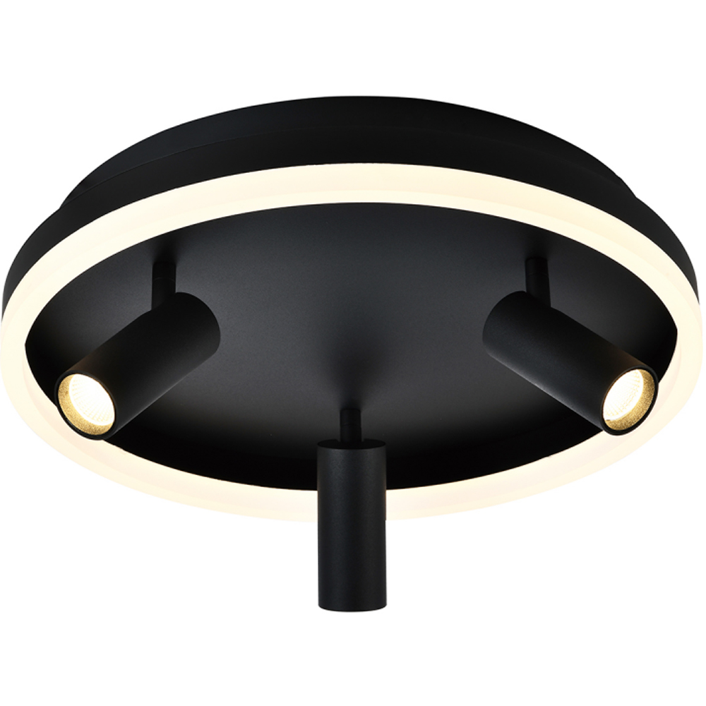 Happy Homewares Matt Black LED Flush Spot Ceiling Light with Adjustable Heads Image 5