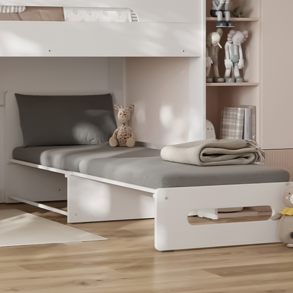Flair Stepaside White Staircase High Sleeper with Charcoal Grey Futon Image 3