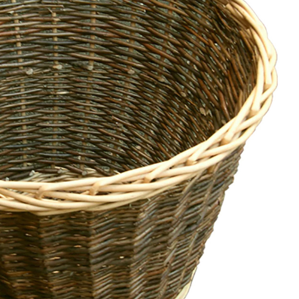 Red Hamper Round Rustic Log Basket Image 2