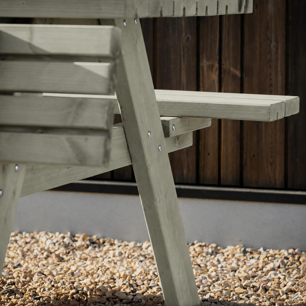 AMATA Ungurs Eucalyptus Wooden Picnic Table with Foldable Seats Image 5