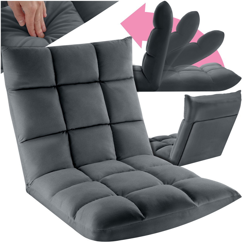 tectake Snooze 2 in 1 Grey Recliner Armchair and Lounger Image 3