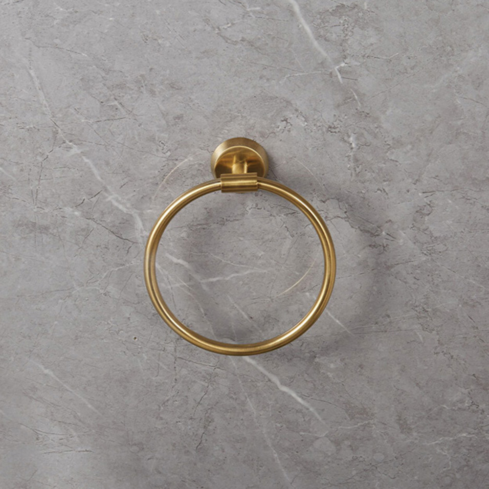 Brushed Gold Towel Ring Image 2