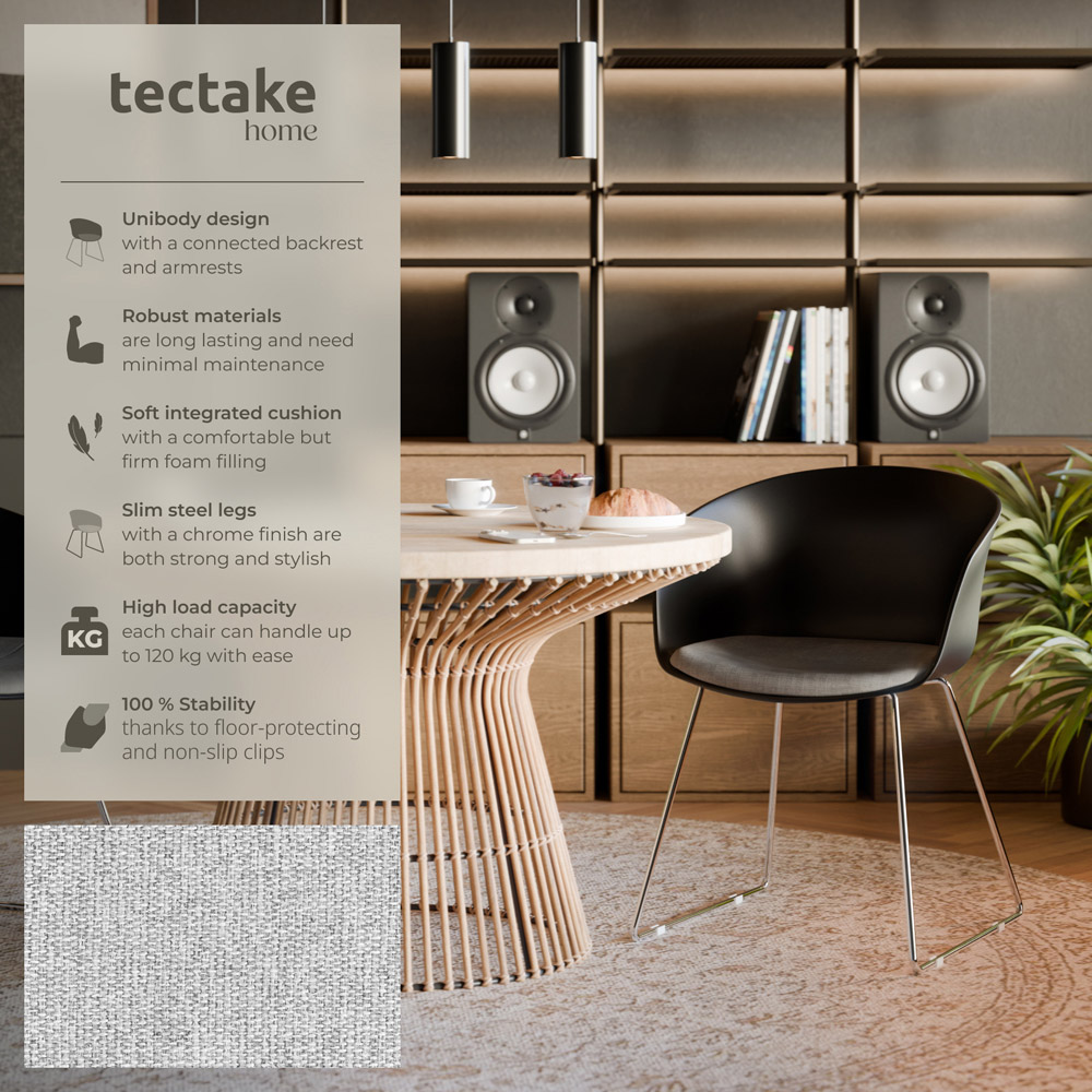 tectake Logart Set of 4 Padded Dining Chair Image 3