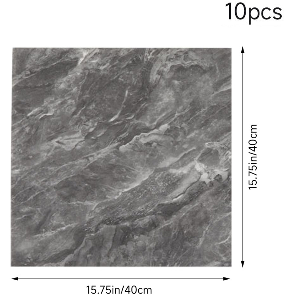 Living and Home Marble Patterned Dark Grey PVC Self Adhesive Wall Sticker 10 Pack Image 8