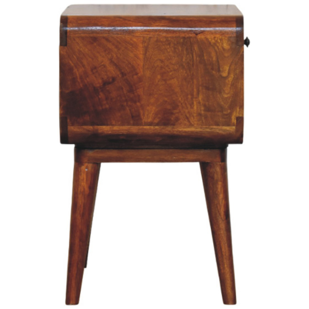 Artisan Furniture Avora Chestnut Single Drawer Single Shelf Solid Wood Nightstand Image 5