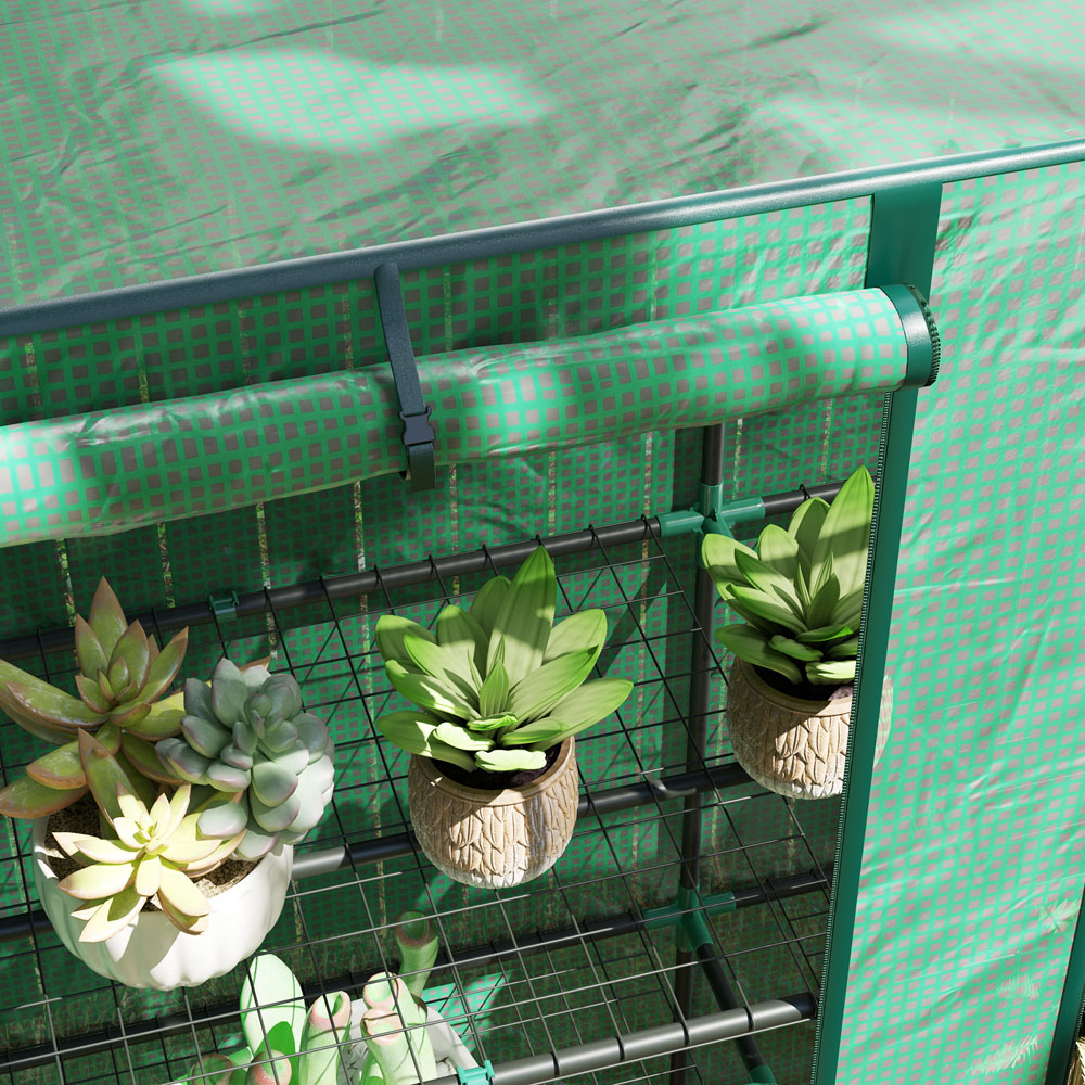 Outsunny 3 Tier Green Lean To 4.9 x 4.7ft Mini Greenhouse Image 4