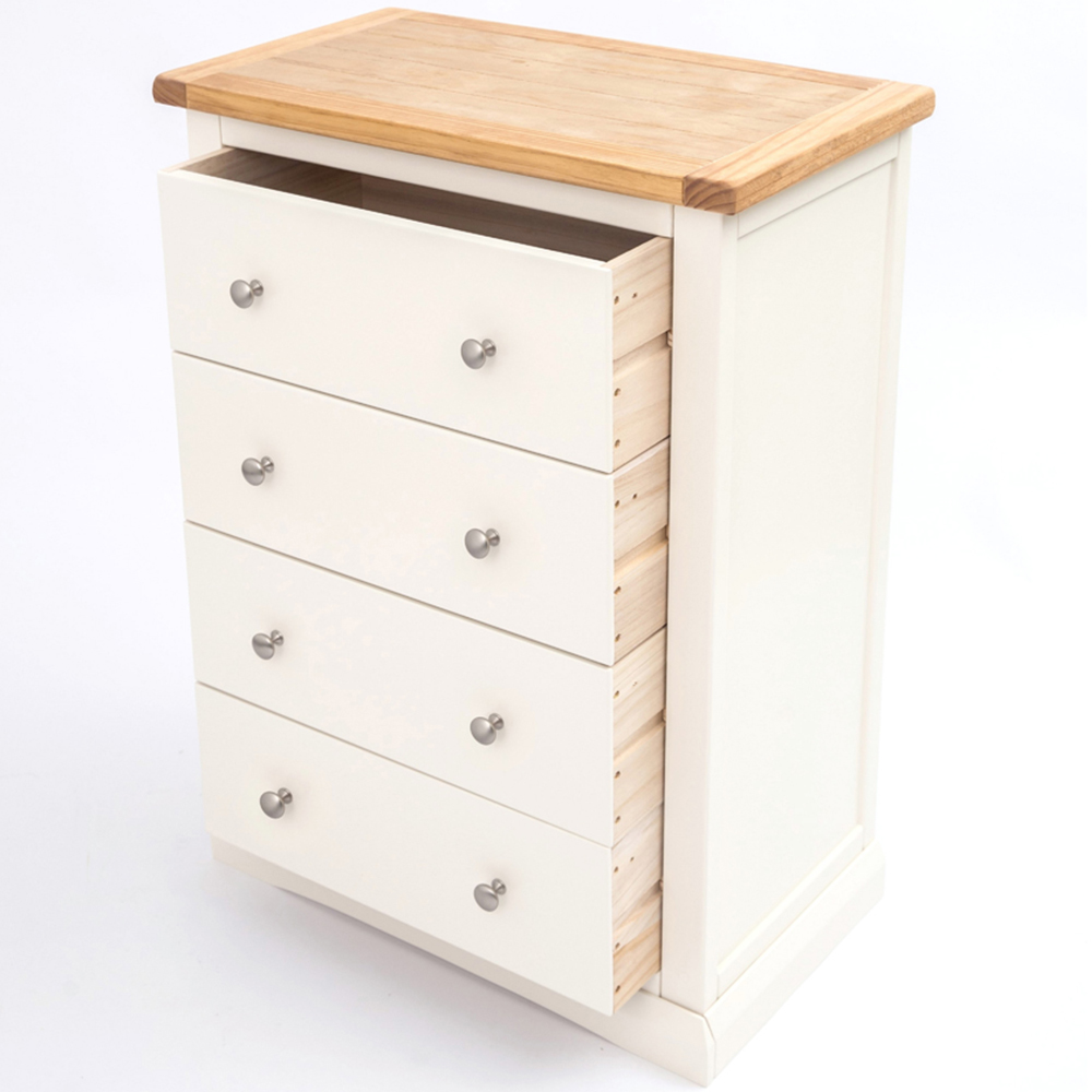 Cabinet Bits Castelli 4 Drawer Off White Chrome Knob Chest of Drawers Image 5