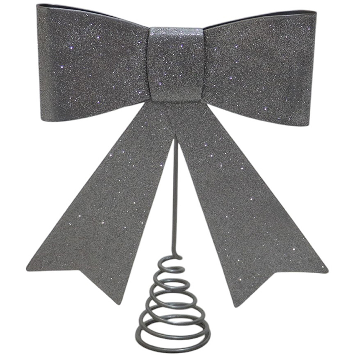 Red or Silver Metal Bow Tree Topper Red or Silver Image 3