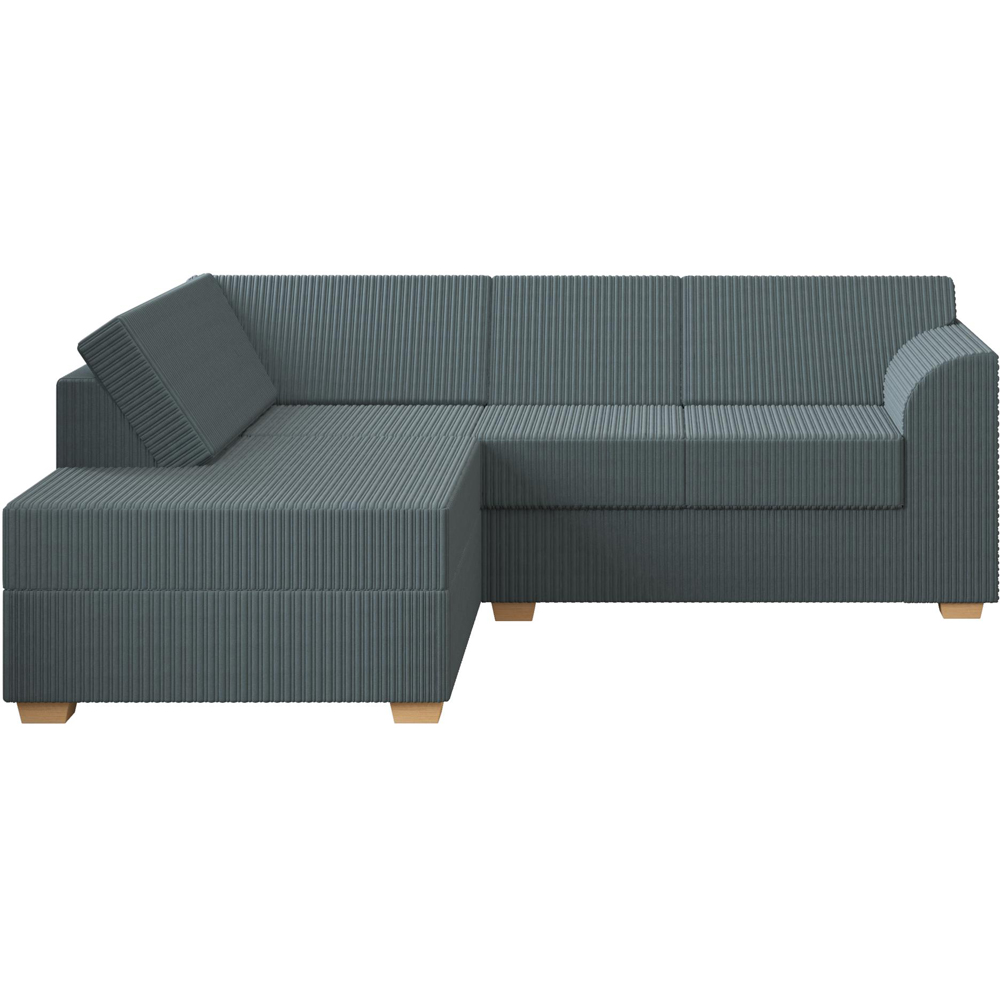 Modo 3 Seater Charcoal Jumbo Cord Left Hand Fixed Back L-Shape Corner Sofa Image 4