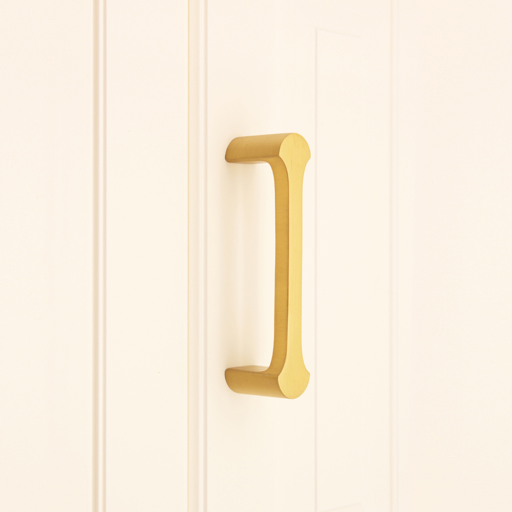 Spira Brass Tulip Satin Brass Cabinet Pull Handle 115mm Image 2