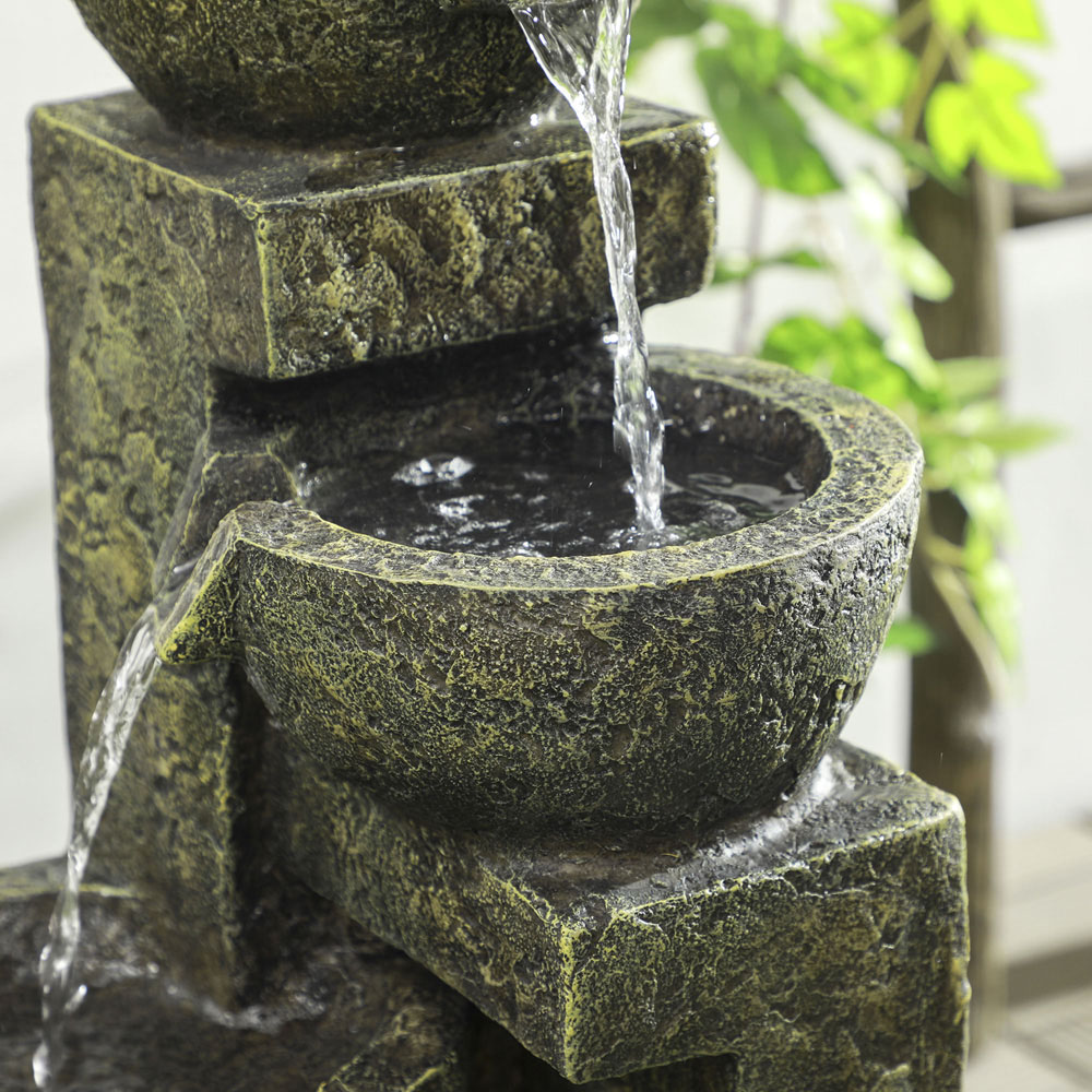 Outsunny 4 Tier Black and Yellow Water Feature Image 3