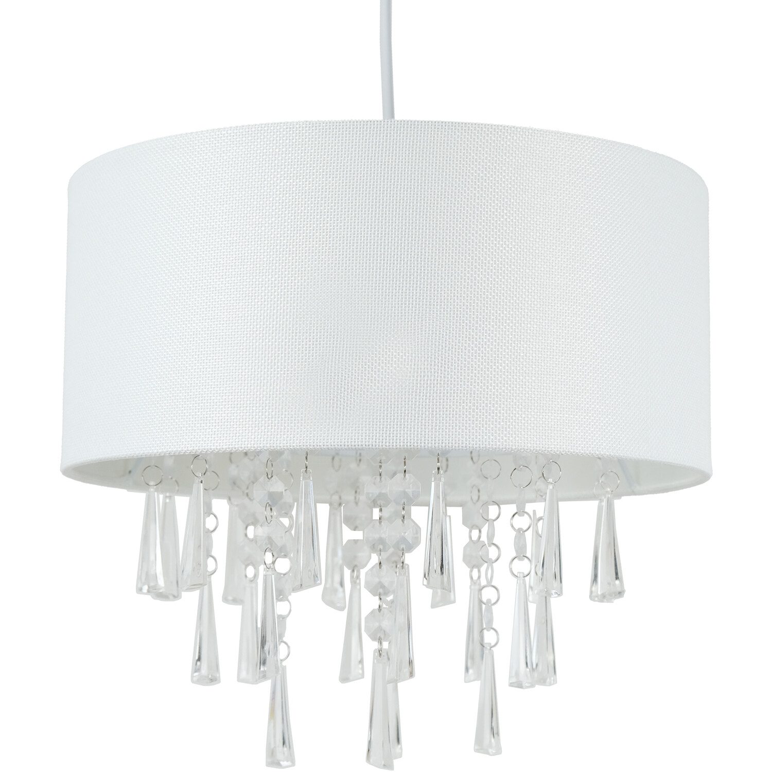 White Linen Droplet Shade - White Image 4