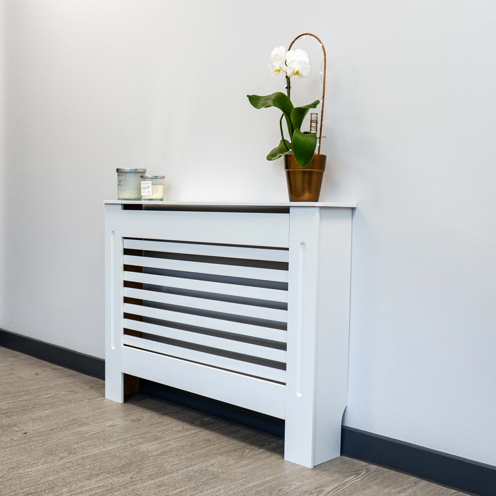 Jack Stonehouse Matt White Horizontal Line Radiator Cover Small Image 2