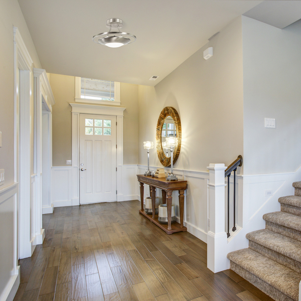 Happy Homewares Satin Nickel LED Semi Flush Ceiling Light Image 2