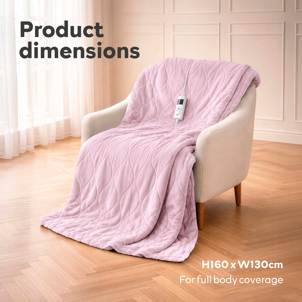 Carmen Pink Fleece Electric Heated Throw Over Blanket 160 x 130cm Image 6