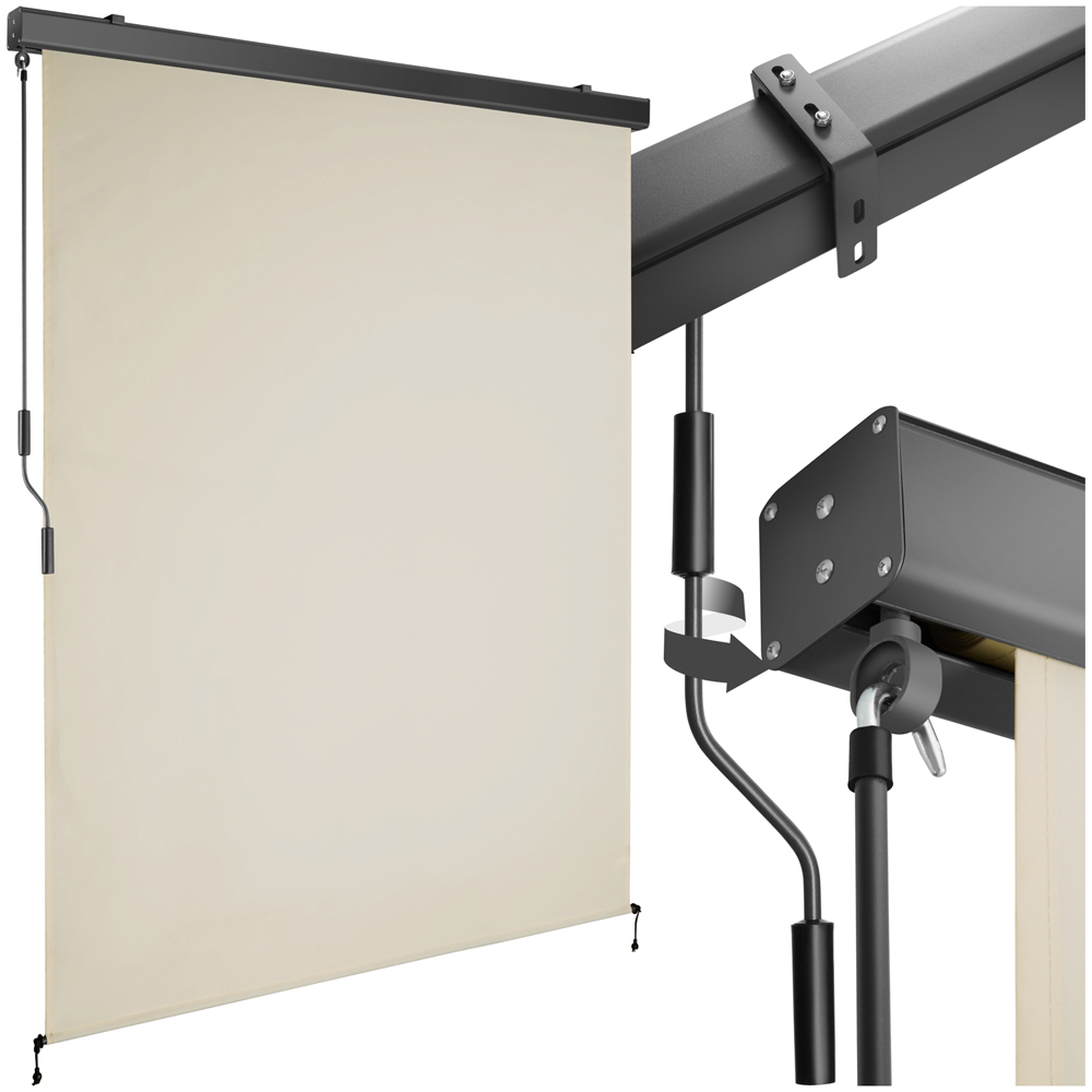 tectake Eloise Beige Vertical Awning with 2 Wall Brackets 1.4 x 2.5m Image 2