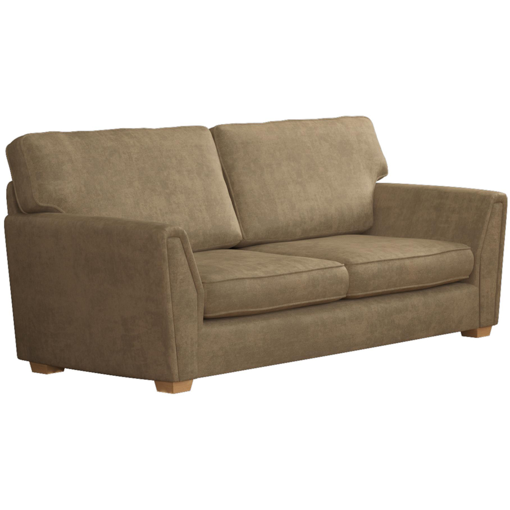 Wendleberry 3 Seater Mink Plush Velvet Fixed Back Sofa Image 3