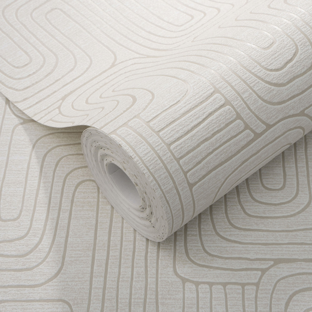 Erismann Rondo Linear Natural Cream Wallpaper Image 2