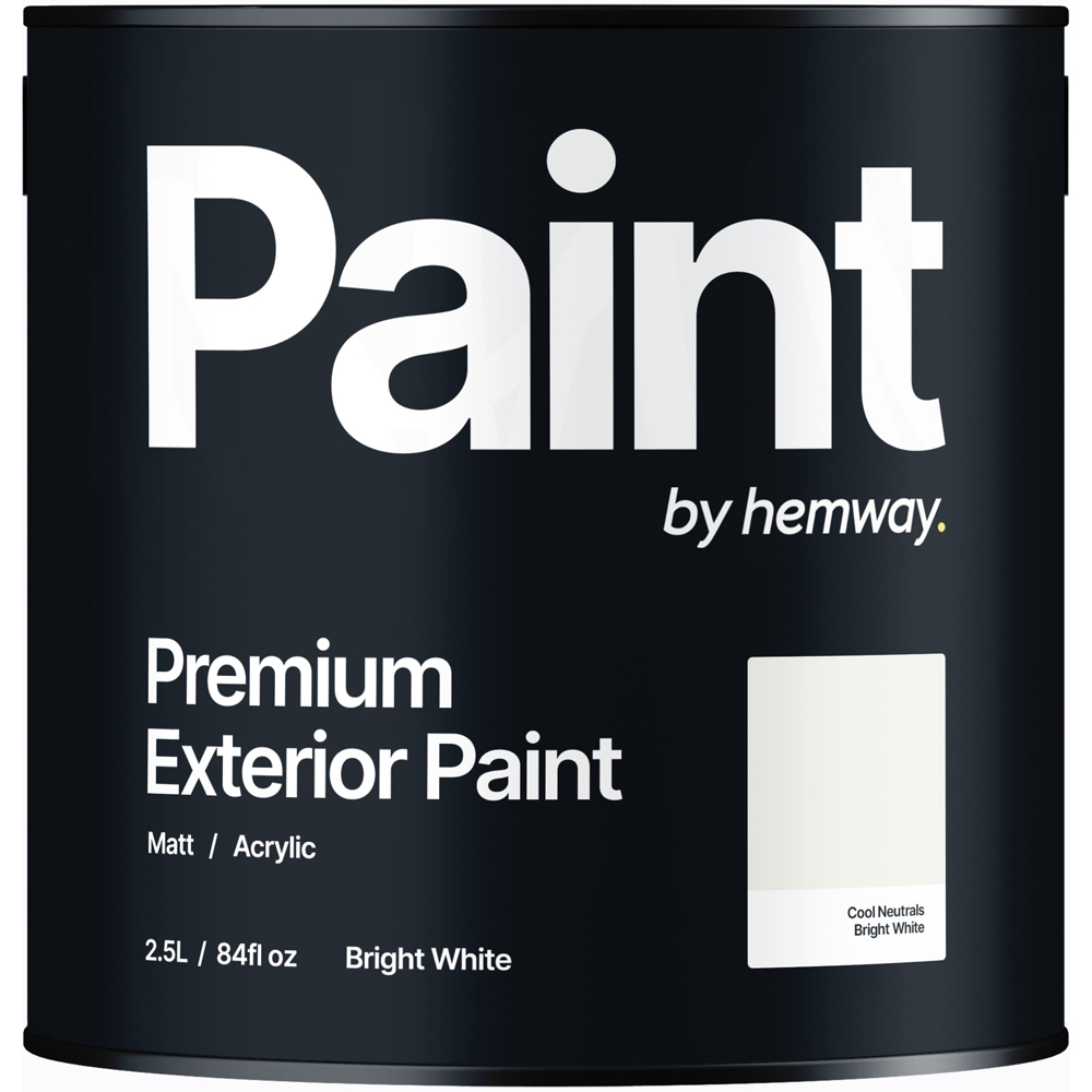 Hemway Bright White Exterior Matt Acrylic Emulsion Paint 2.5L Image 2