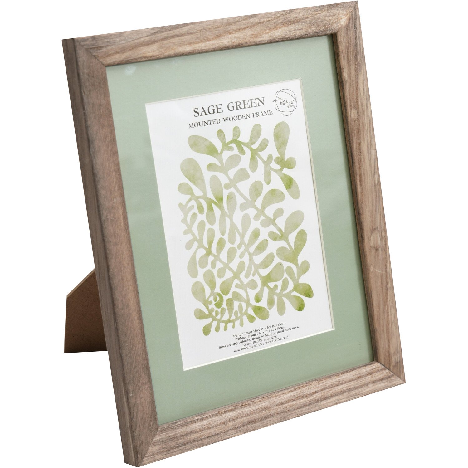 Sage Green Mounted Wooden Photo Frame Green 7 x 5in Image 2